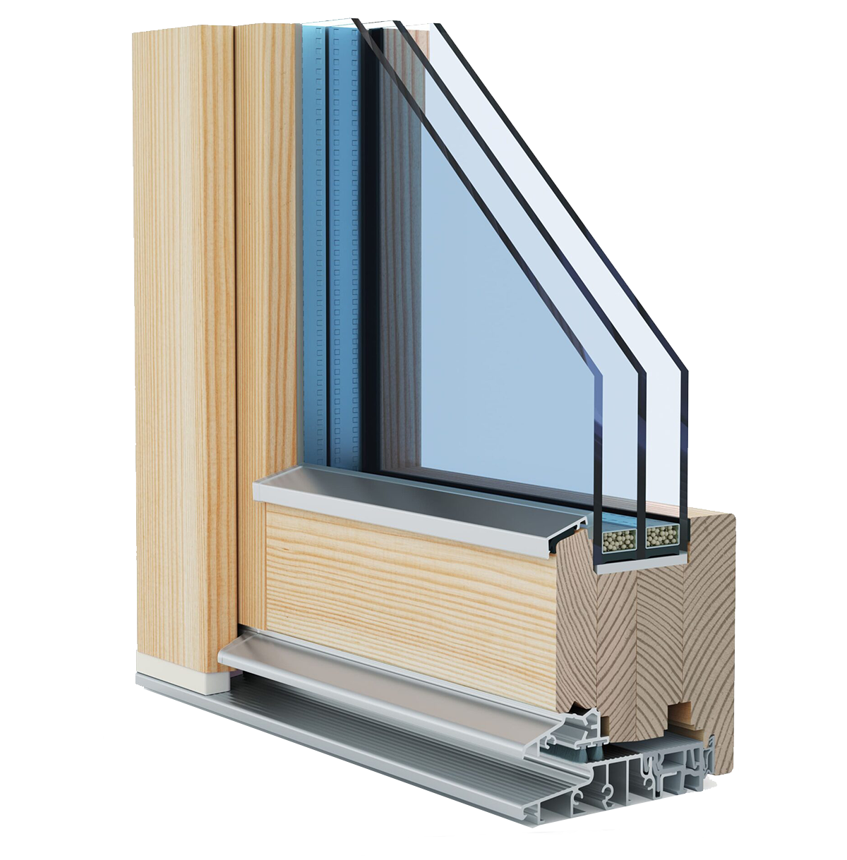 Schwellenvariante 20 mm Aluminium für Smart-linE holzfenster